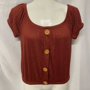 Fashion Muse Crop Top Rust Colored S Mid Belly Cute